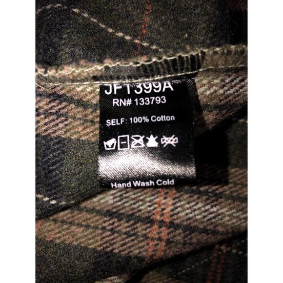 POL Plaid Button Up Jacket Size M Frayed Distressed Hem Green Flannel Pockets - Picture 9 of 10